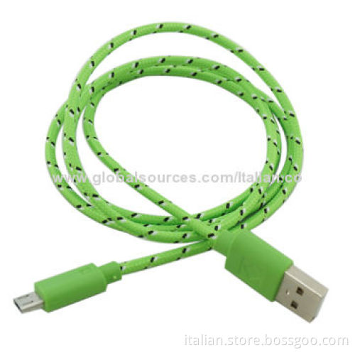 Nylon Braided Micro USB Charger Cable for Samsung Galaxy, RIM's BlackBerry and More